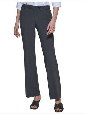 Calvin Klein Modern Fit Trousers Charcoal Gray Size 4P Petite Work Pants